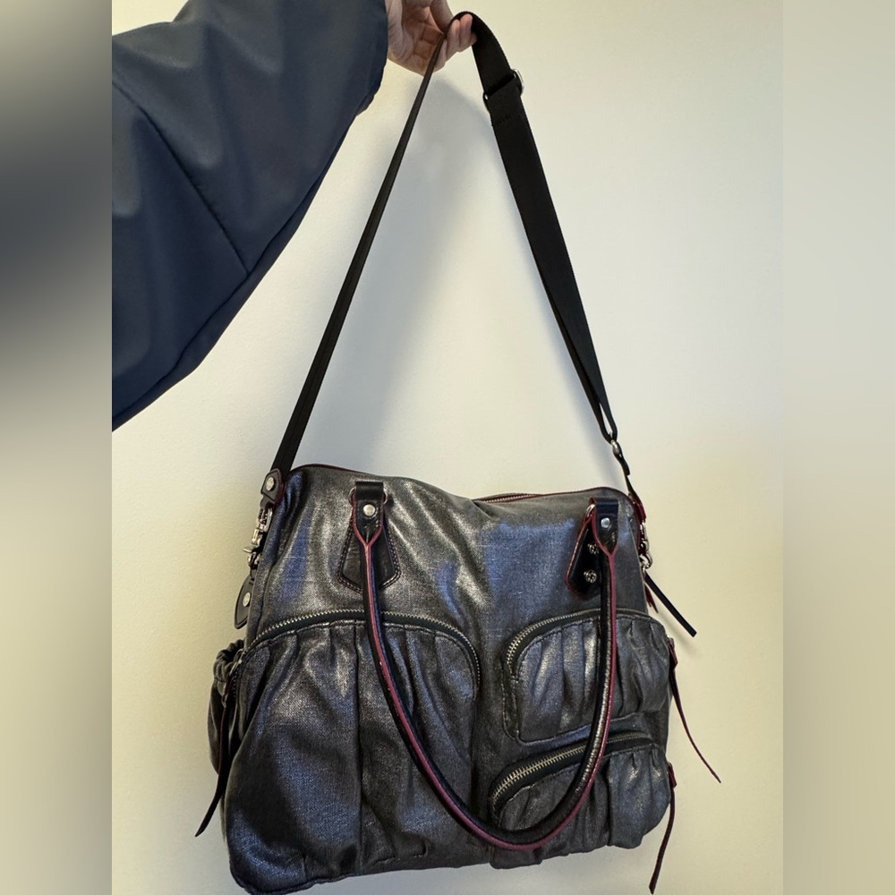 Like New MZ Wallace Mica Linen Silver Coated
Kate Diaper Bag - Picture 2 of 11